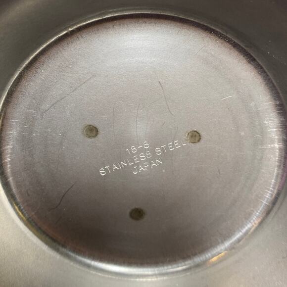 Vintage JAPAN Stainless Steel Gravy Sauce Dip Serving Bowl Wooden Altar Witchy - Picture 6 of 13